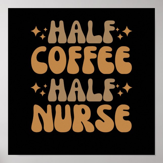 Póster Media enfermera de café (Frente)