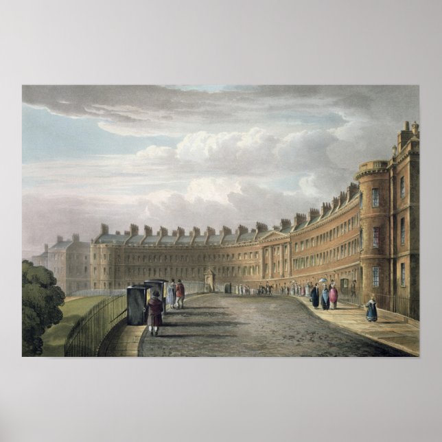 Póster Media luna baja, baño, 1820 (Frente)