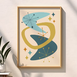 Póster Mediados del Siglo de la Edad Atómica 7 Azul, Most