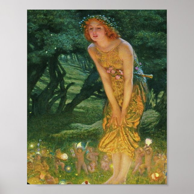Póster Medianoche Edward Robert Hughes 1908 (Frente)