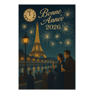 Póster Medianoche en París – Cuenta regresiva para 2026