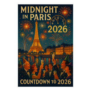 Póster Medianoche en París – Cuenta regresiva para 2026