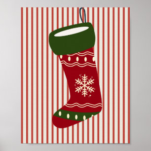 Póster Medias de Navidad Rojas