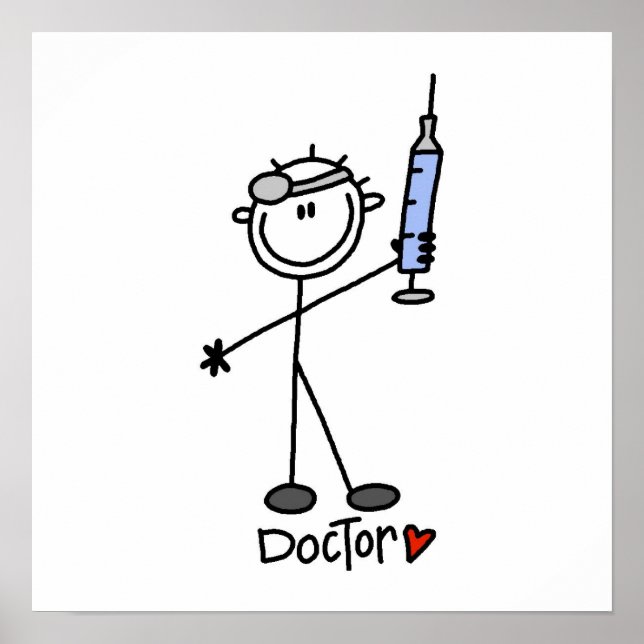 Póster Médica de la figura básica de palo (Frente)