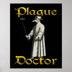 Póster Médica de la peste europea Ropa de Pájaro