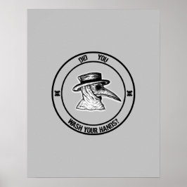 Póster Médica De La Peste Preguntando ¿Te Lavaste Las Man