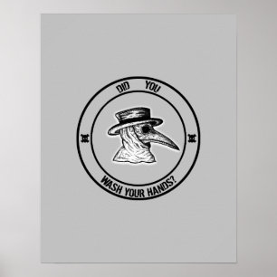 Póster Médica De La Peste Preguntando ¿Te Lavaste Las Man