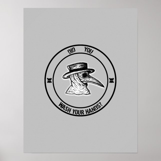 Póster Médica De La Peste Preguntando ¿Te Lavaste Las Man (Frente)