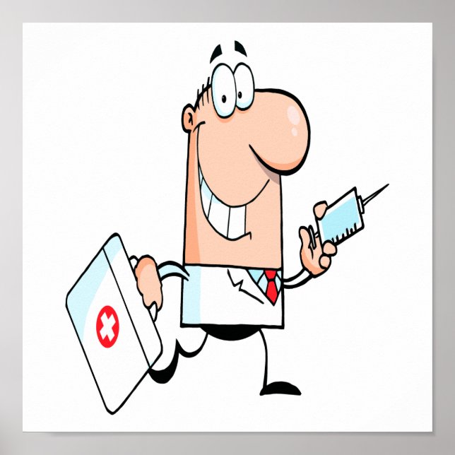 Póster médica doctor gracioso en el personalizado de la c (Frente)