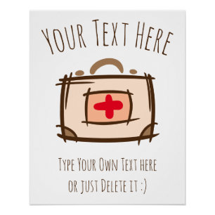 Póster Médica, emergencia, enfermera, plantilla de regalo