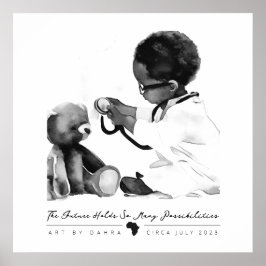 Póster Médica negro