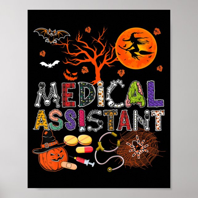 Póster Medical Assistant Halloween Zombie Costume Scary P (Frente)