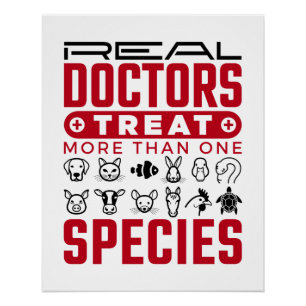 Póster Médicas reales tratan a más de una especie Veterin