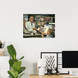 Póster Medicina veterinaria, farmacéutica y Chica en farm