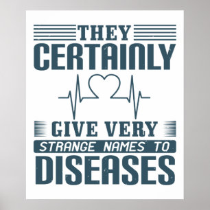Póster Medicine - Strange Names Of Diseases