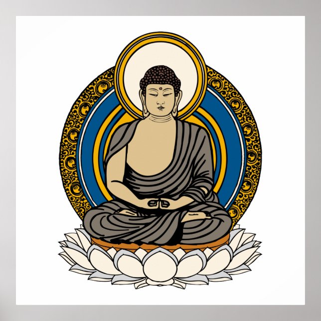 Póster Medición de Buda Dhyana Mudra (Frente)