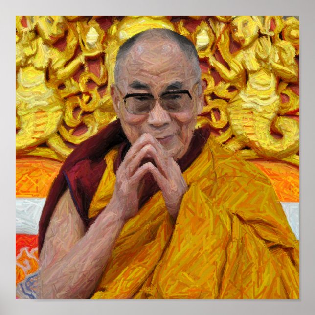 Póster Medición del Budismo Budista Dalai Lama (Frente)