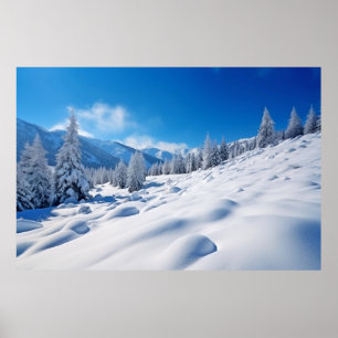 Póster Medición del paisaje de nieve Serene Calle