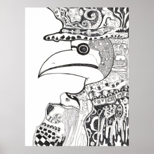 Póster Médico de la peste prehistórico