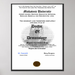 Póster Médico de la universidad de Miskatonic de