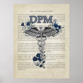 Póster MÉDICO del DPM Caduceus de Medicina de Podiatría