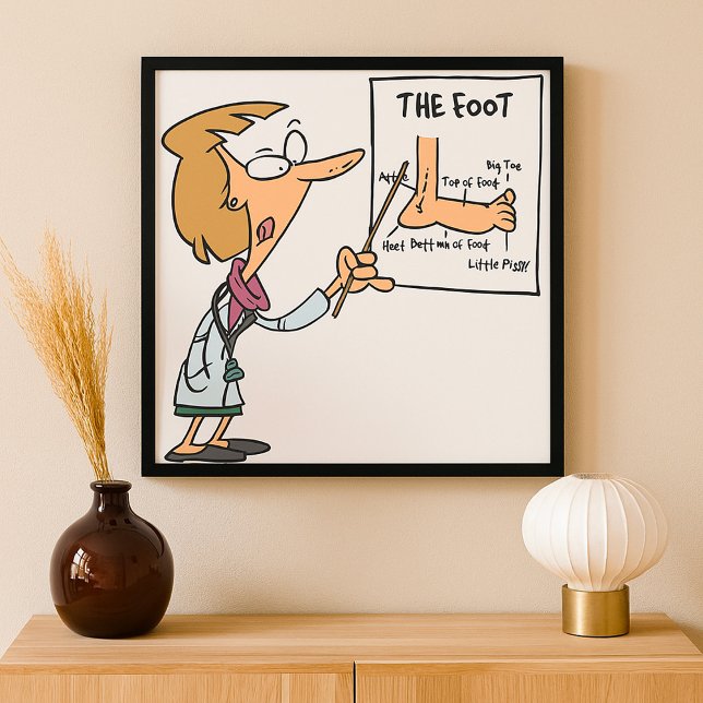 Póster Médico Divertido Enseñando Anatomía del Pie (Subido por el creador)