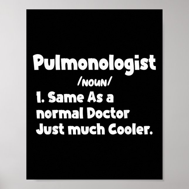 Póster Médico Pulmonólogo de definición de cirugía Pulmo (Frente)