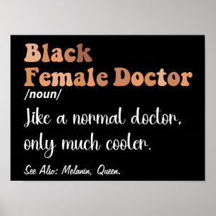 Póster Médicos negras de divertida definición Médicos muj