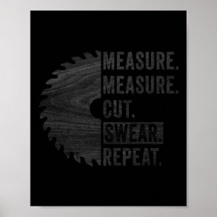 Póster Medida de papa maderera Cortar Padres Swear Handym