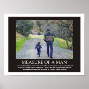Póster Medida de una cita inspiradora del hombre