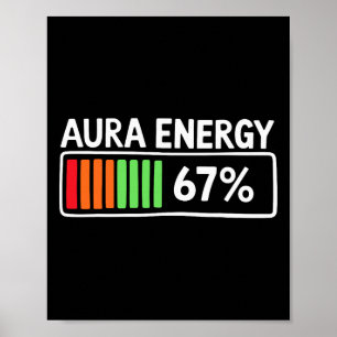 Póster Medidor de batería de energía Aura 67 por ciento H