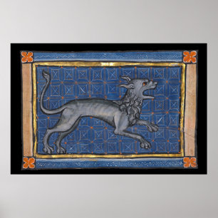 Póster Medieval Bestiary Hyena c. 1270