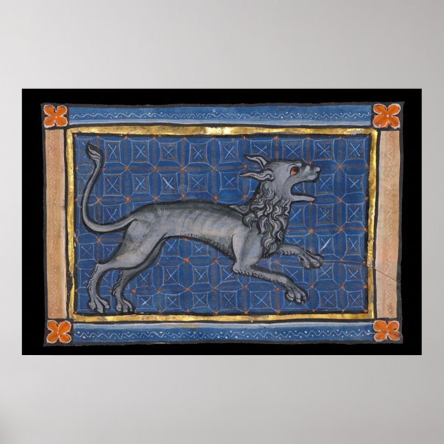Póster Medieval Bestiary Hyena c. 1270 (Frente)