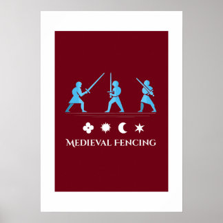 Póster Medieval Fencing – Minimal Knight Guards Poster