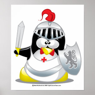 Póster Medieval Knight Penguin