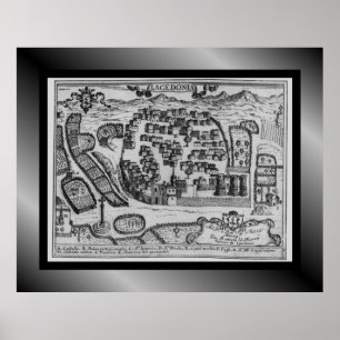 Póster Medieval Village Map ~ Lacedonia ~ Italy~