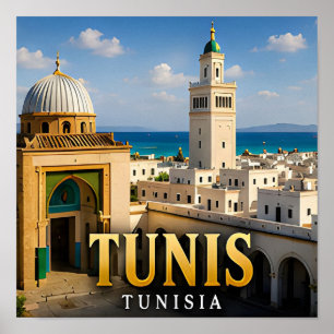Póster Medina de Túnez y elegancia mediterránea