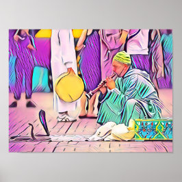 Póster Medina Mystique - Serpiente Charmer de Marrakech