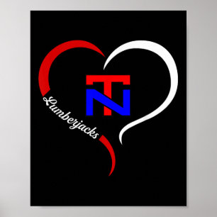 Póster Medio corazón del logotipo de Lumberjacks Tonawand