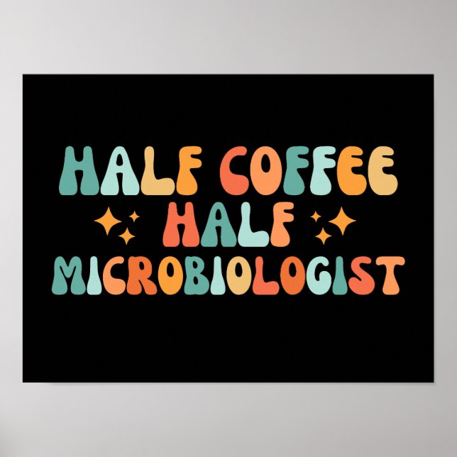 Póster Medio microbiólogo de café ventilado (Frente)
