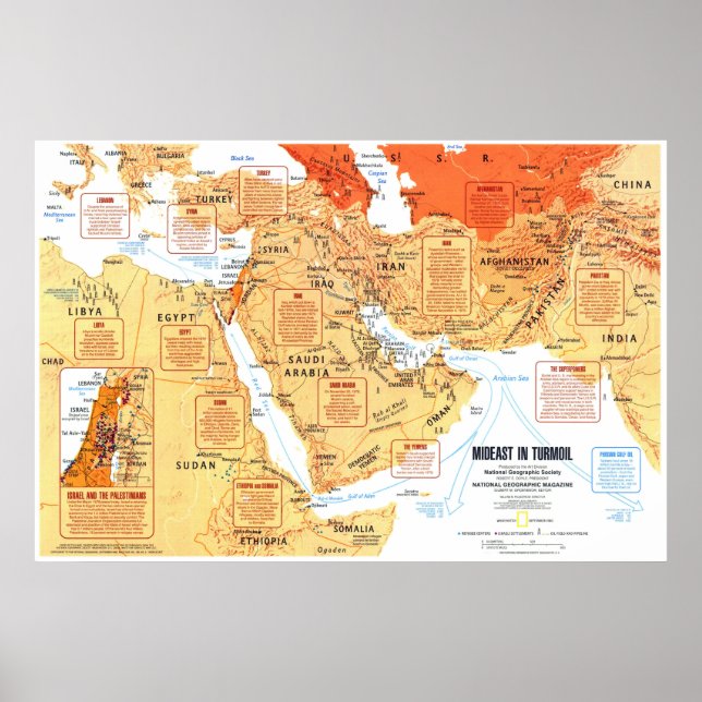 Póster "Medio Oriente: Medio Oriente en crisis en 1980... (Frente)