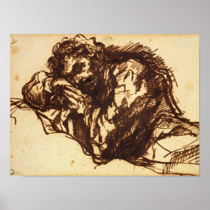 Póster Medio retrato de la longitud de un hombre que