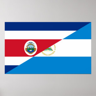 Póster medio símbolo de la bandera de Costa Rica