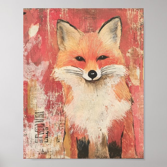 Póster Medios mixtos Cuadros Red Fox (Frente)