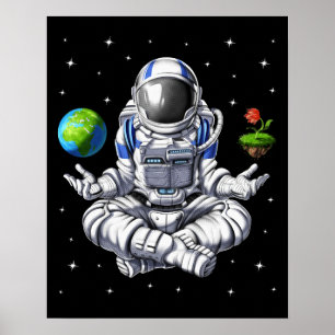Póster Meditación astronauta espacial