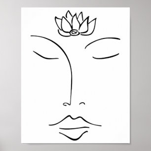 Póster Meditación, Buda, Flor de Loto, Budismo, Espíritu