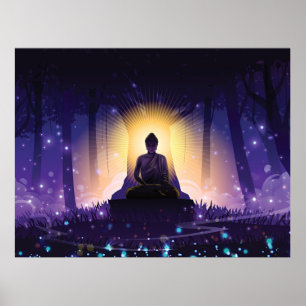 Póster Meditación de Buda