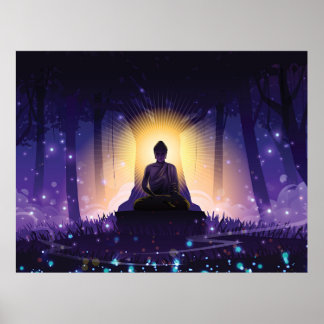Póster Meditación de Buda