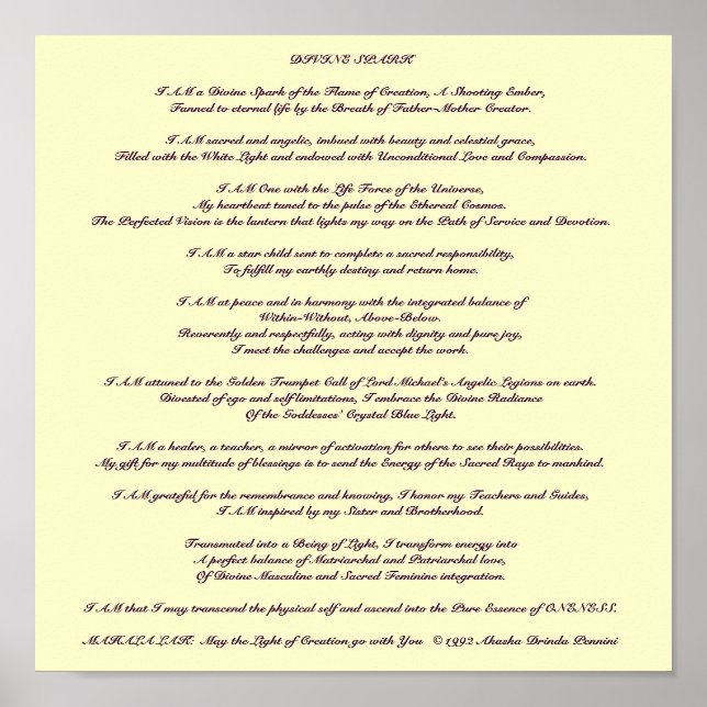 Póster Meditación de chispa divina - Personalizada (Frente)