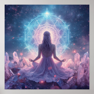 Póster Meditación de Cristal Celestial